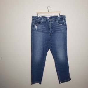 NWT Good American Good Boy High Waist Split Ankle Jeans